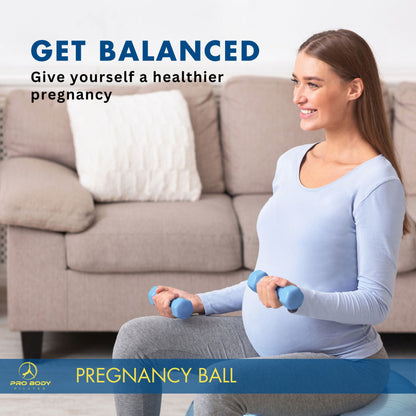 Pregnancy Ball for Maternity, Labor and Birth.  Includes Pregnancy Guide.  (Rose)