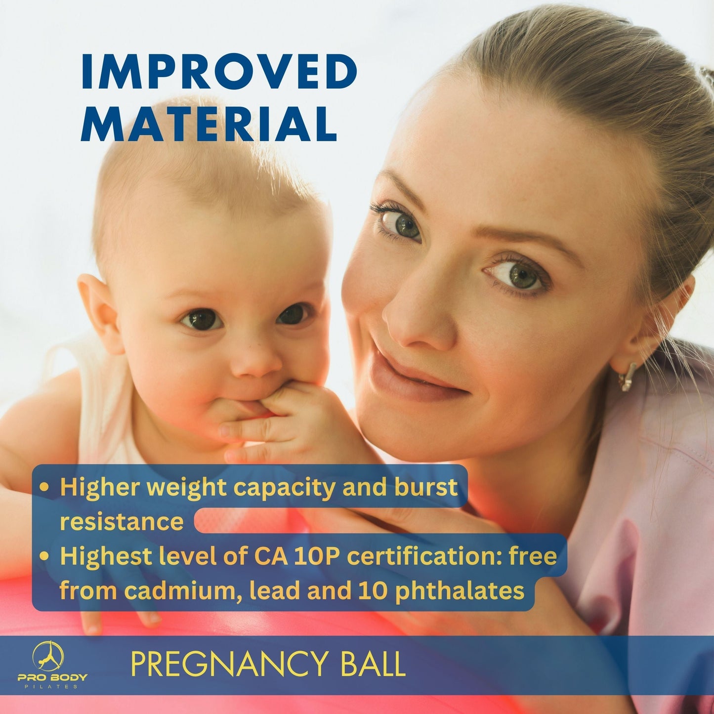 Pregnancy Ball for Maternity, Labor and Birth.  Includes Pregnancy Guide.  (Rose)
