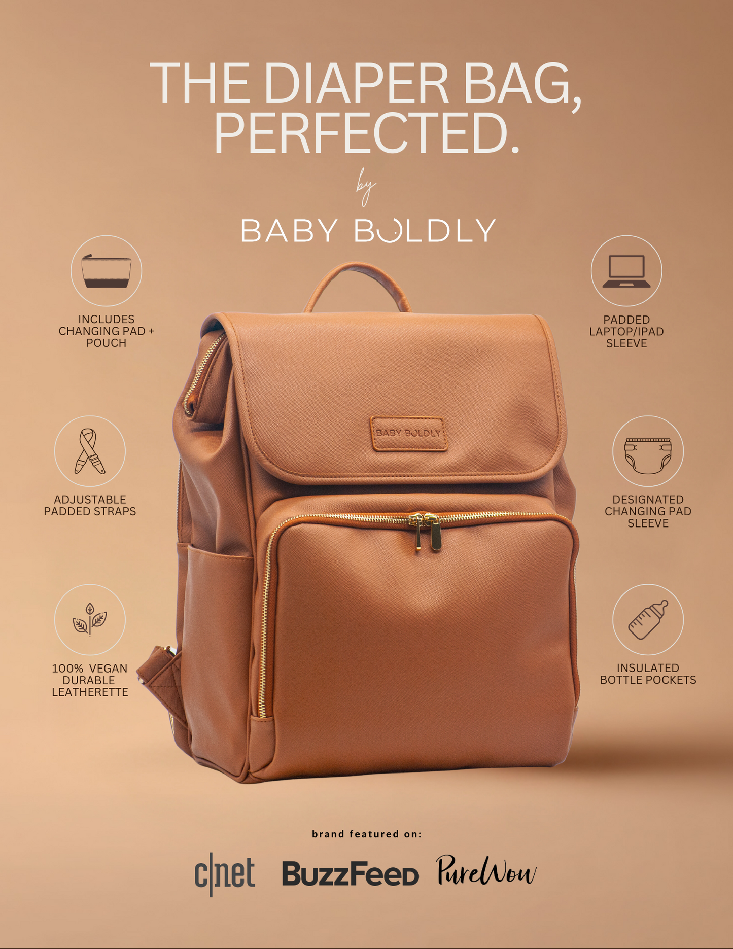 The Hands-free Diaper Bag: Backpack - AmethystFox
