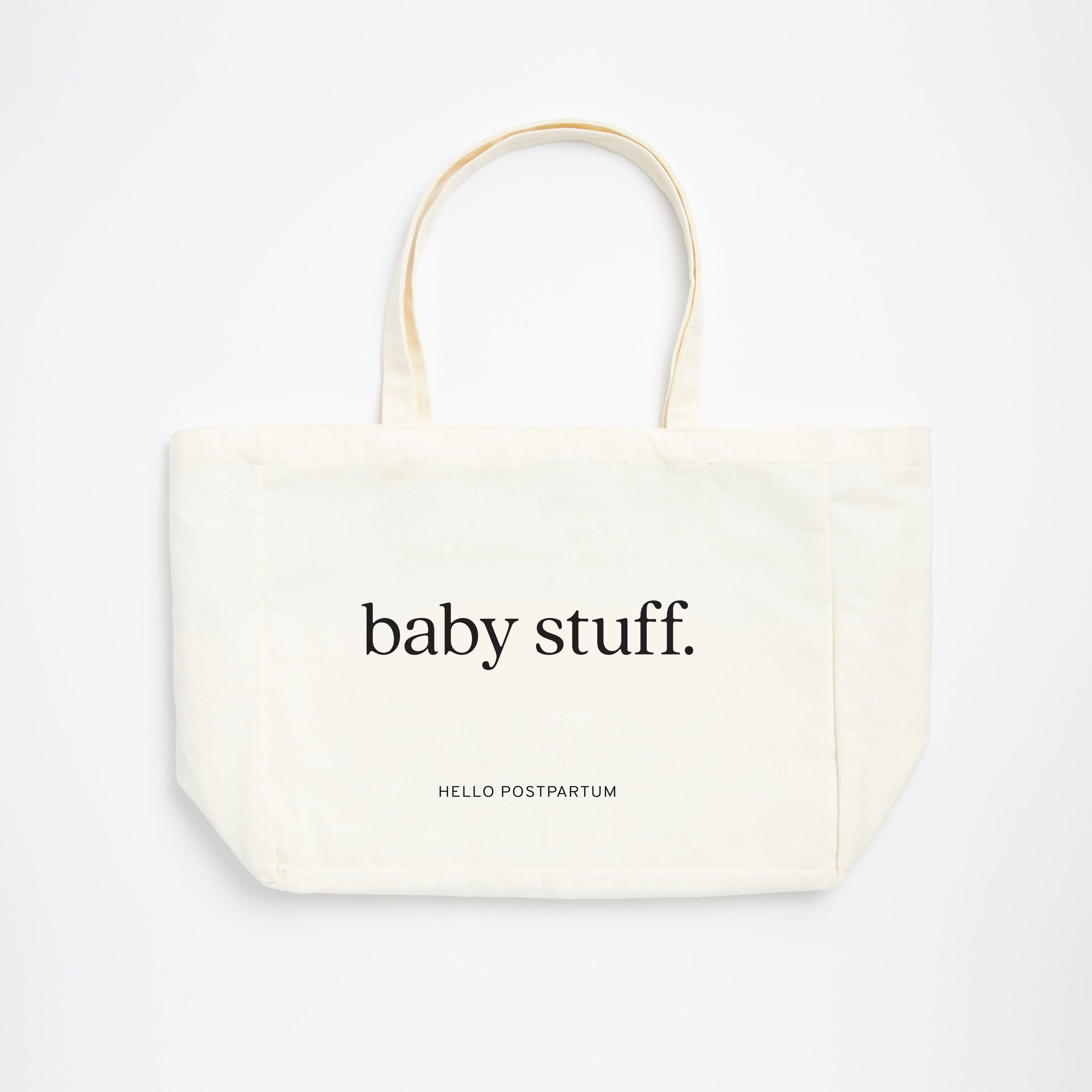 'Baby Stuff' Oversized Canvas Tote w/ Pockets